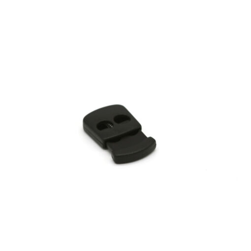 This is a toggle, made from plastic and Black in colour.