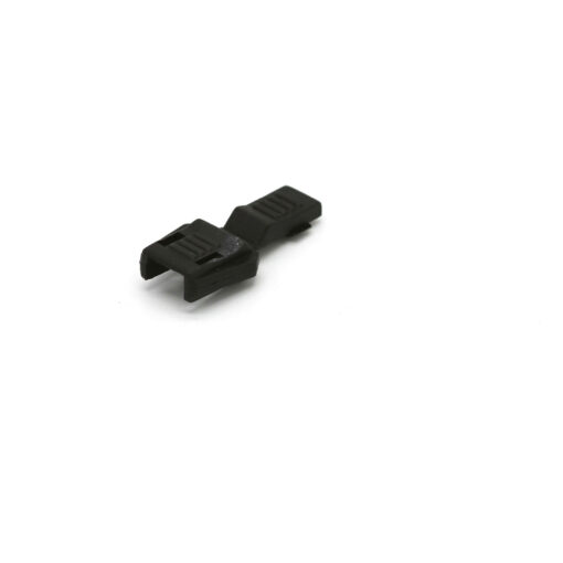 This is a drawcord, made from plastic and Black in colour.
