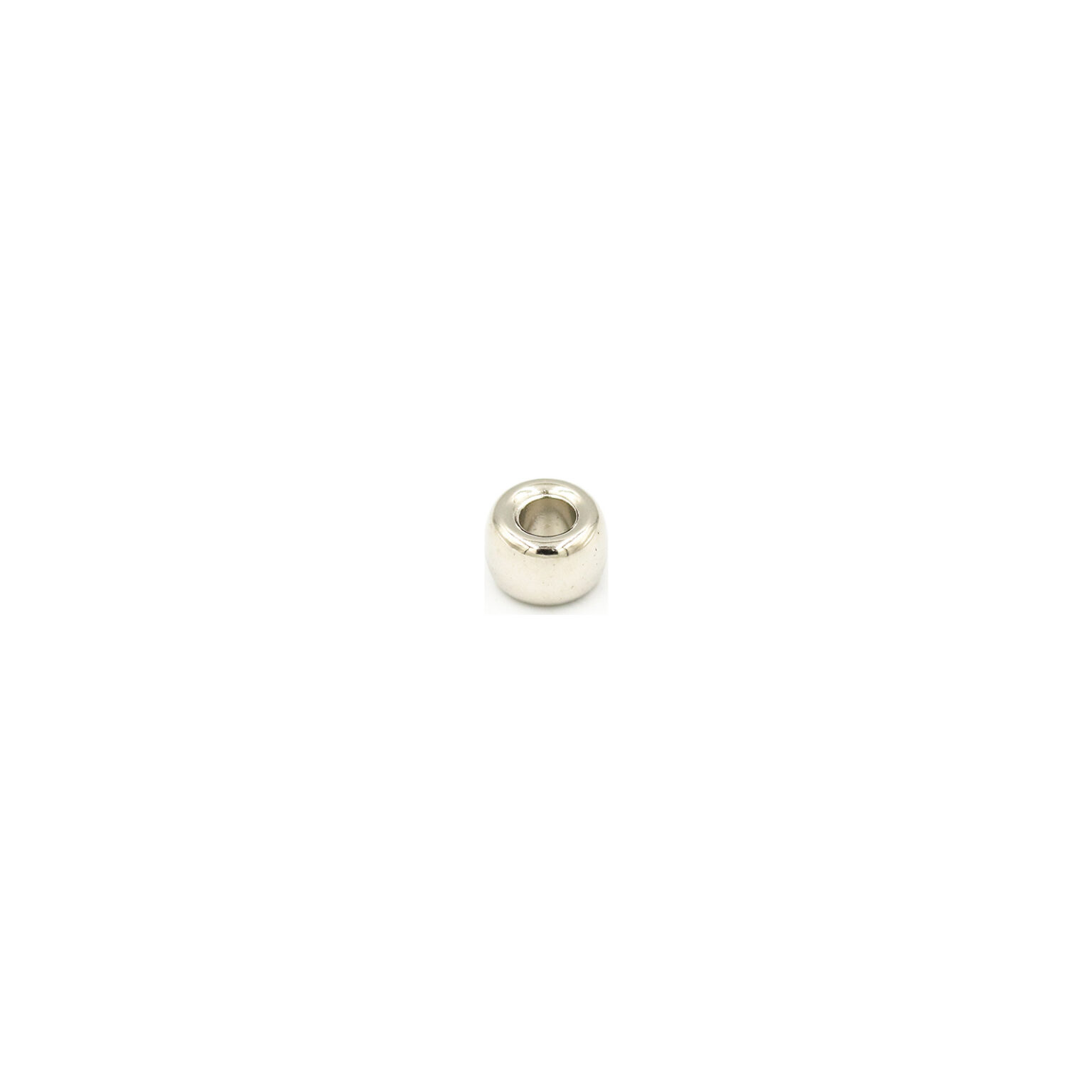 This is a bead, made from plastic and Nickel Plated in colour.