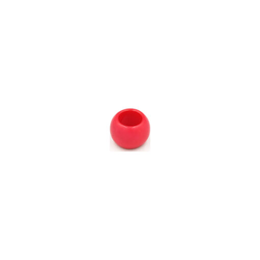 This is a bead, made from mild steel and Raspberry in colour.