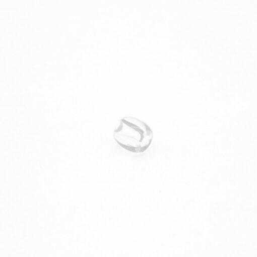 This is a bead, made from plastic and Clear in colour.