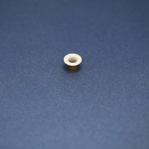 This is a 10mm eyelet, made from brass and White in colour.
