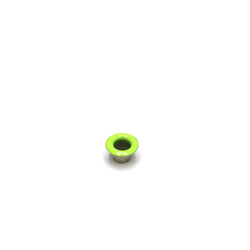 This is a 10mm eyelet, made from mild steel and Lime in colour.