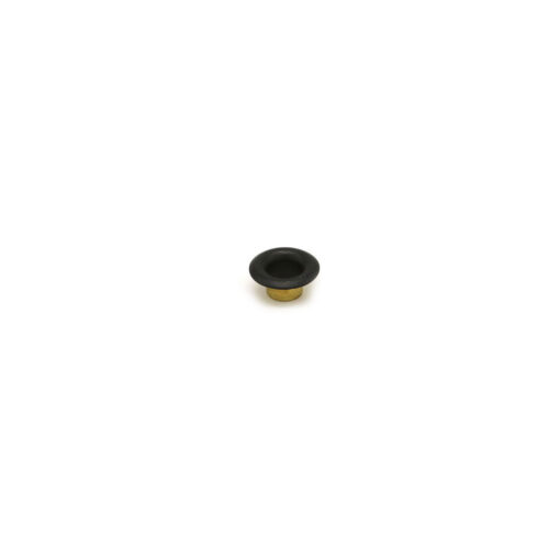 This is a 12mm eyelet, made from brass and Black in colour.