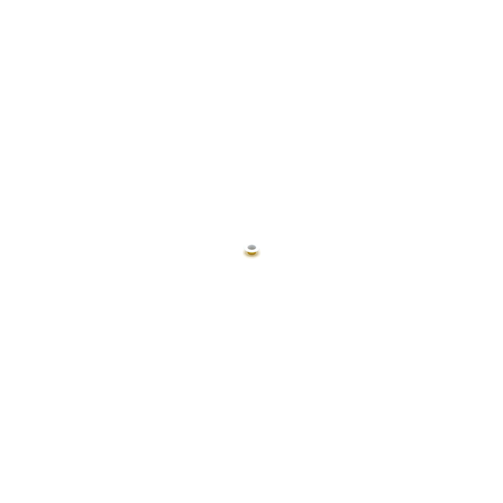 This is a 12mm eyelet, made from brass and White in colour.