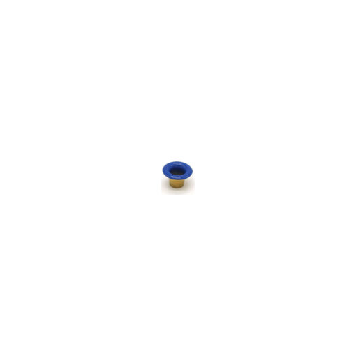 This is a 8mm eyelet, made from brass and Blue in colour.