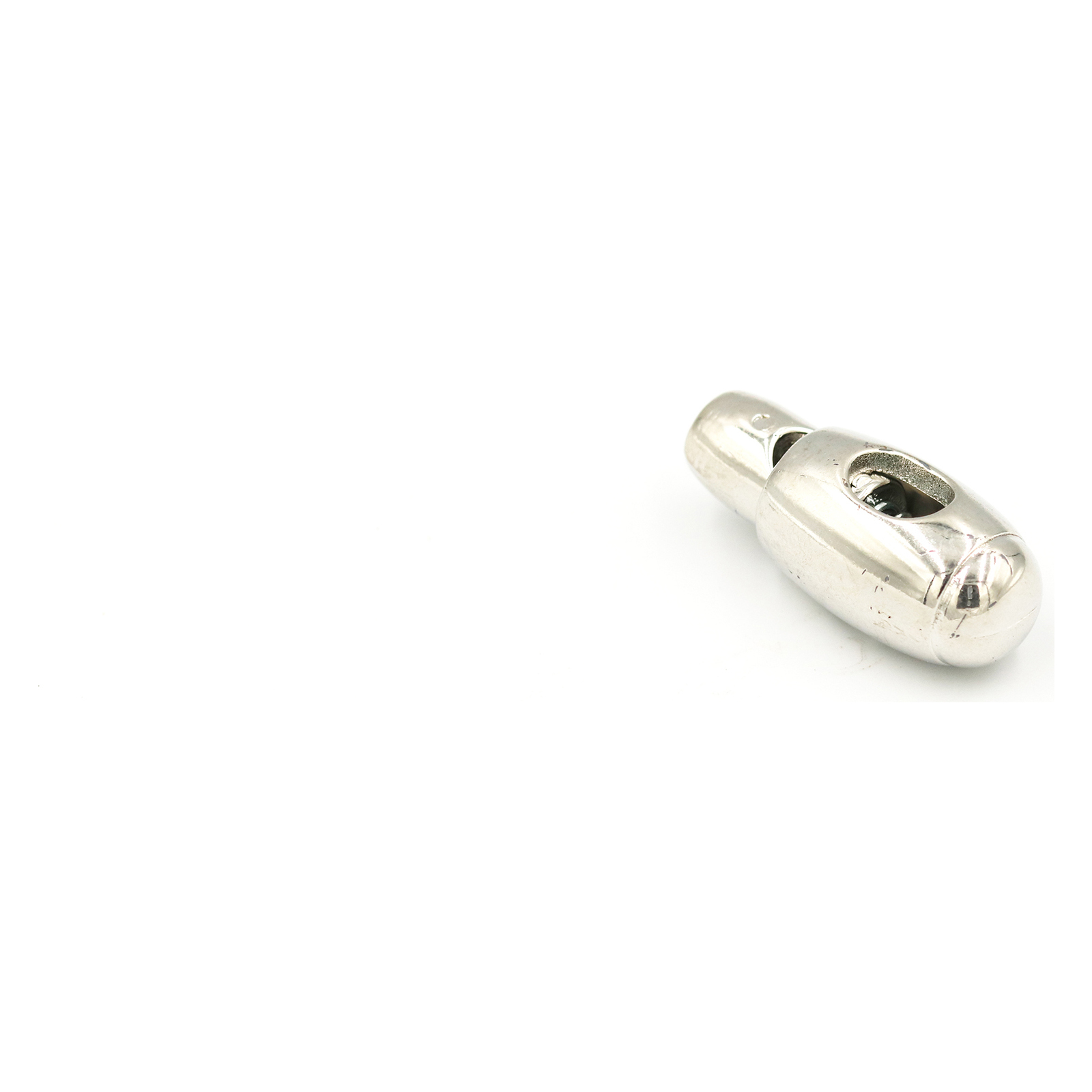 This is a toggle, made from plastic and Nickel Plated in colour.