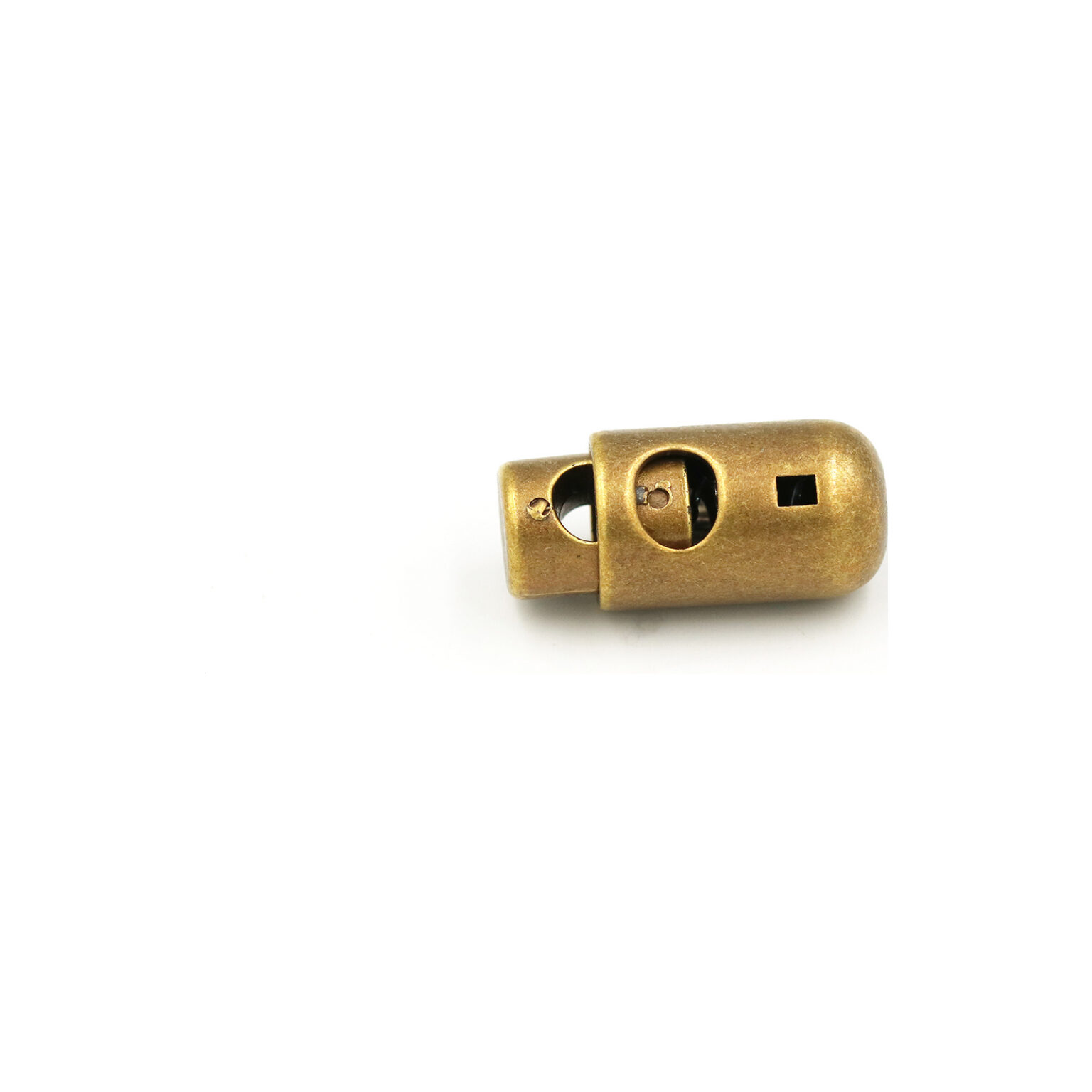 This is a toggle, made from plastic and Brass in colour.
