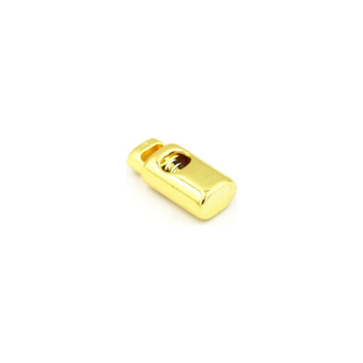 This is a toggle, made from plastic and Brass in colour.
