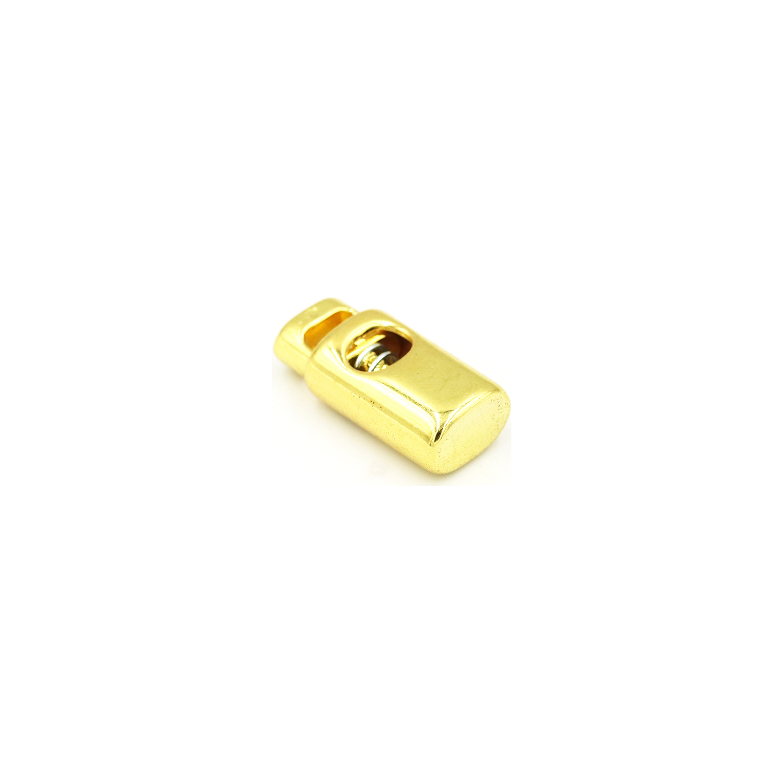 This is a toggle, made from plastic and Brass in colour.