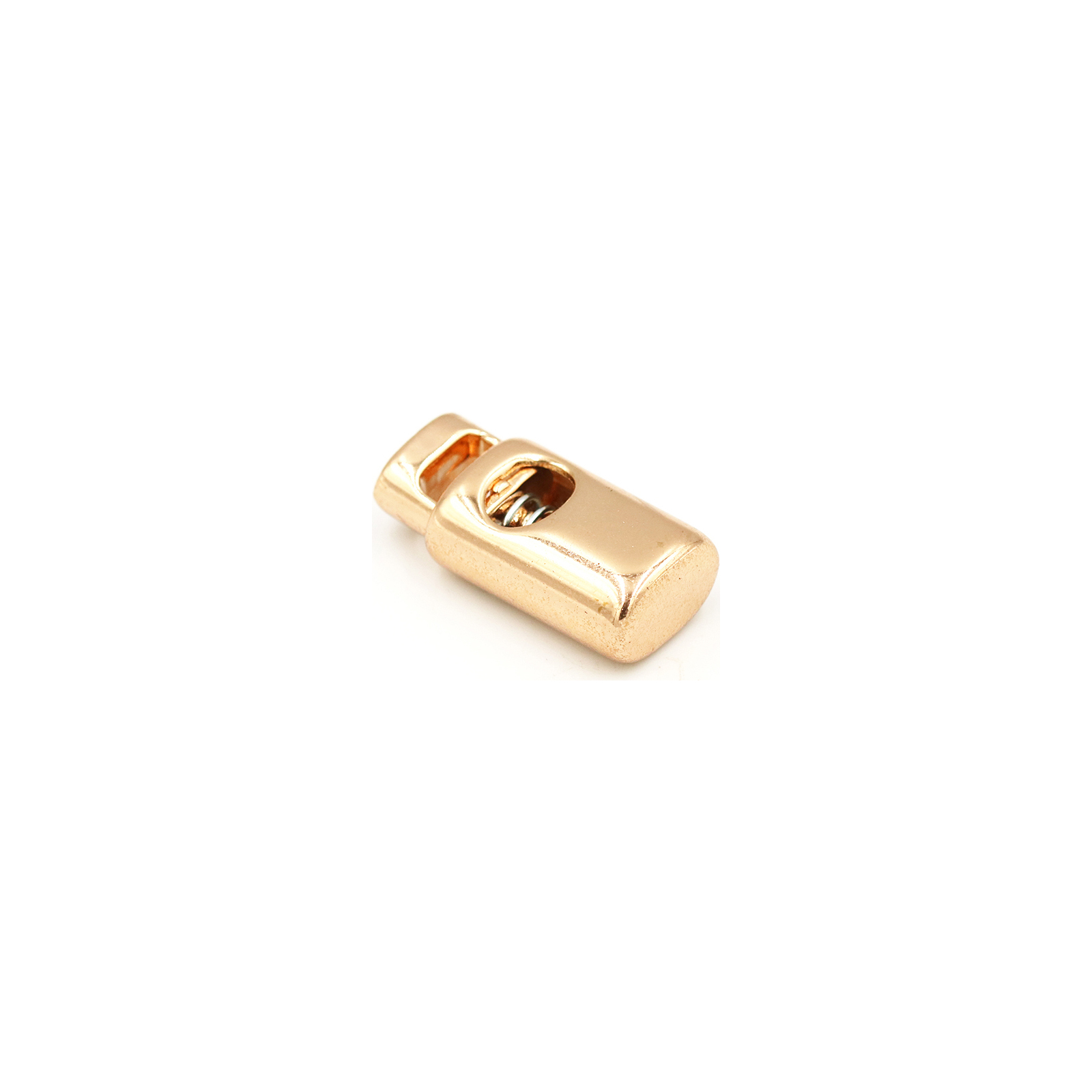 This is a toggle, made from plastic and Rose Gold in colour.