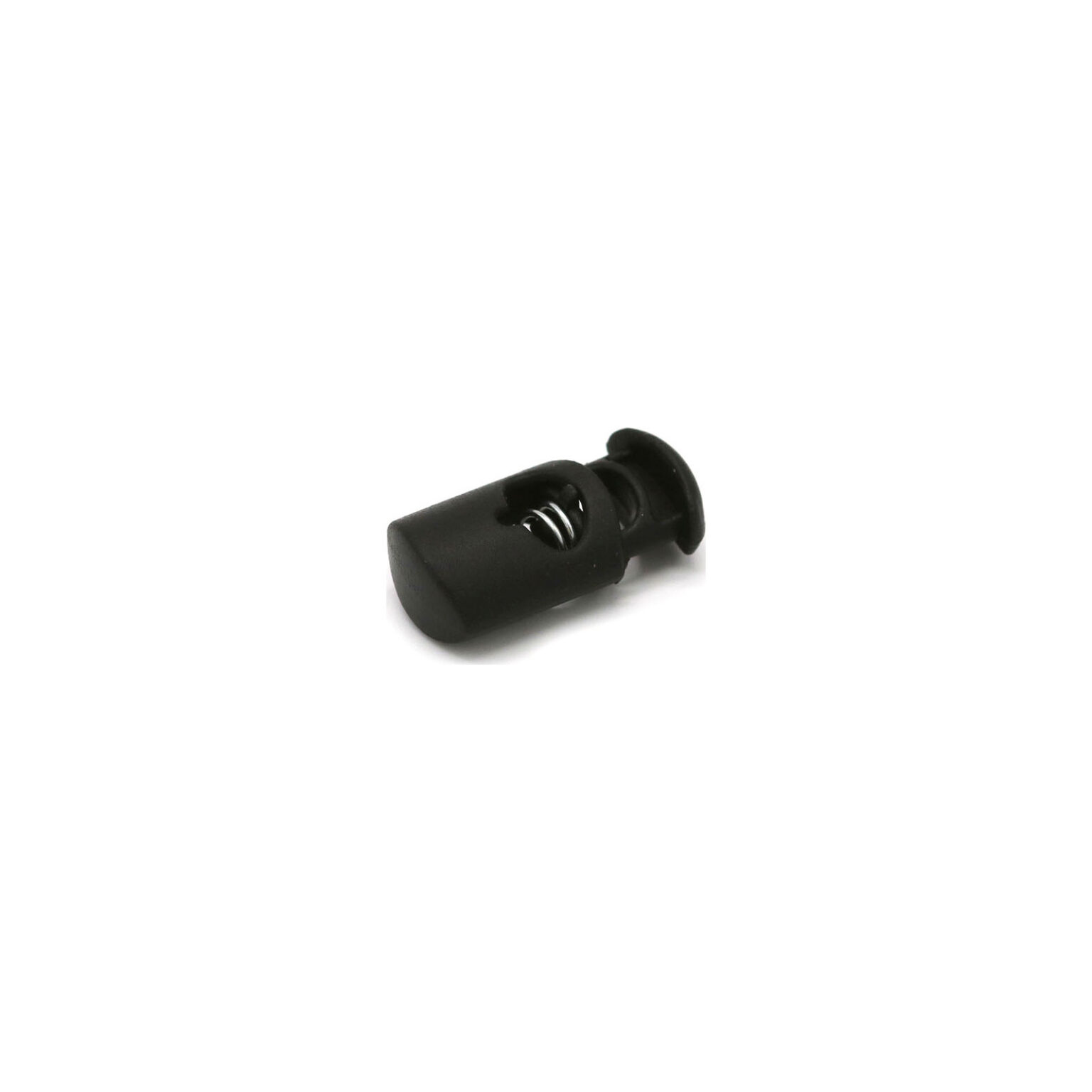This is a toggle, made from plastic and Black in colour.