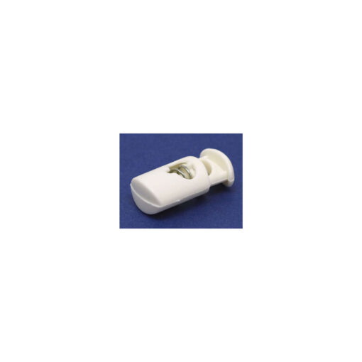 This is a toggle, made from plastic and White in colour.
