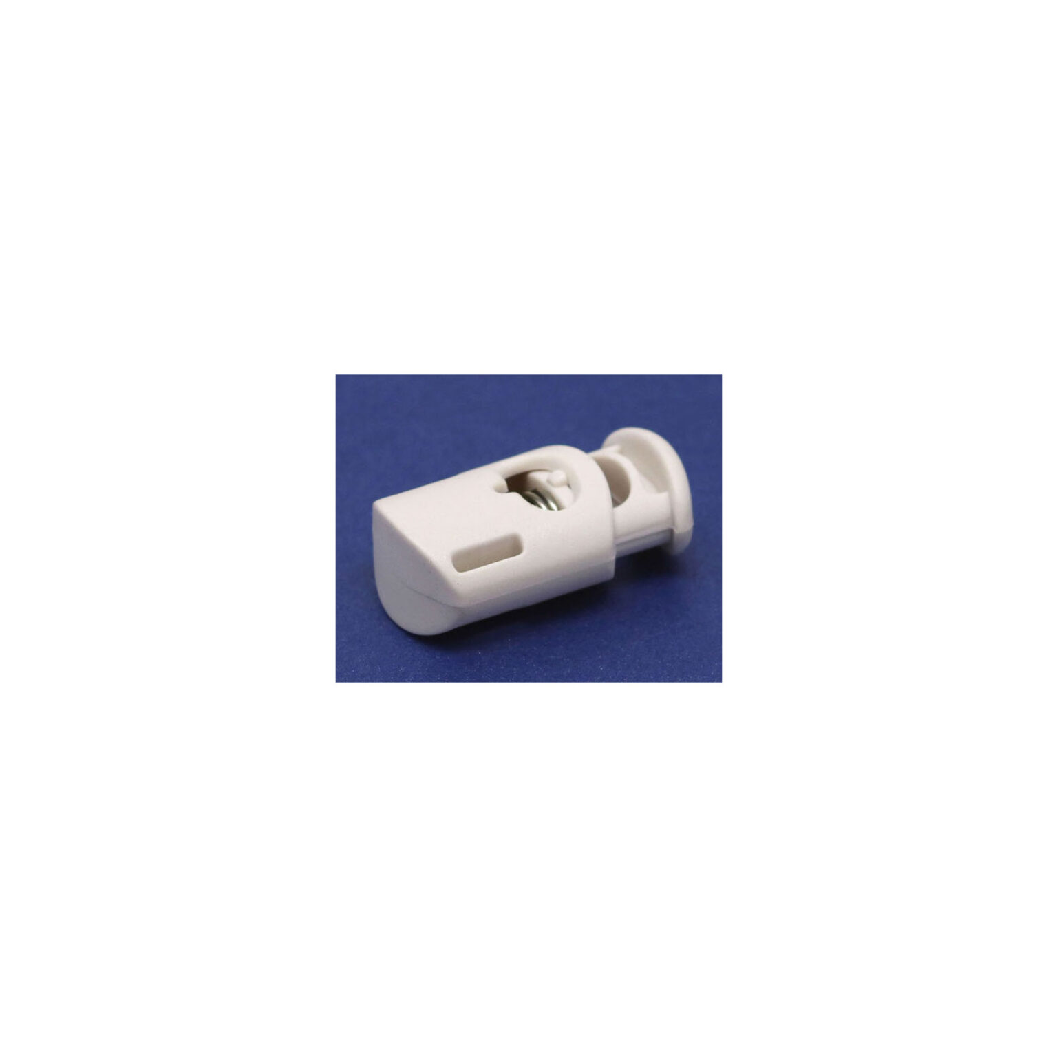 This is a toggle, made from plastic and White in colour.