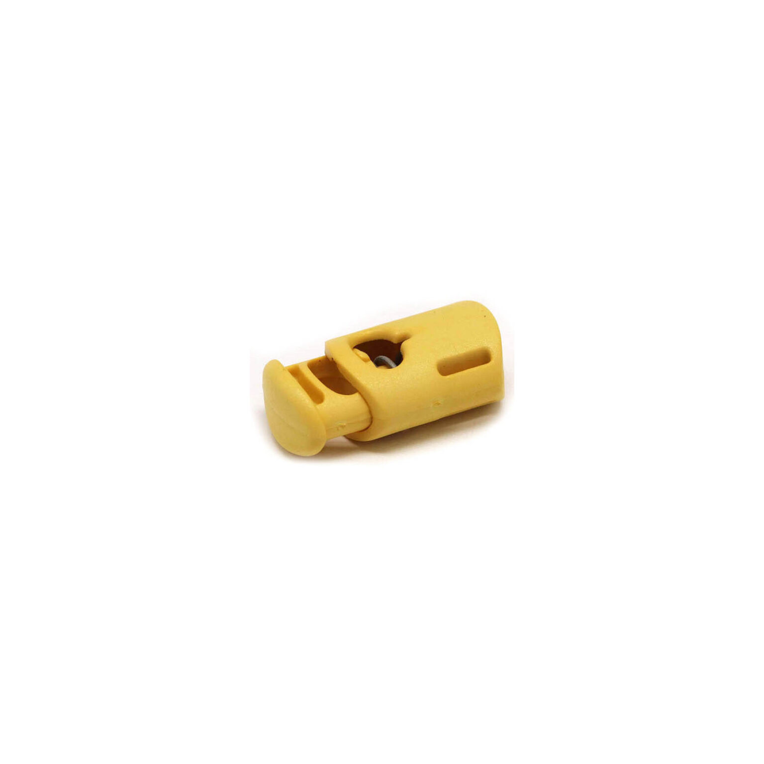 This is a toggle, made from plastic and Yellow in colour.