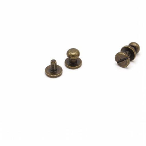 This is a 7mm stud, made from brass and Old Brass in colour.