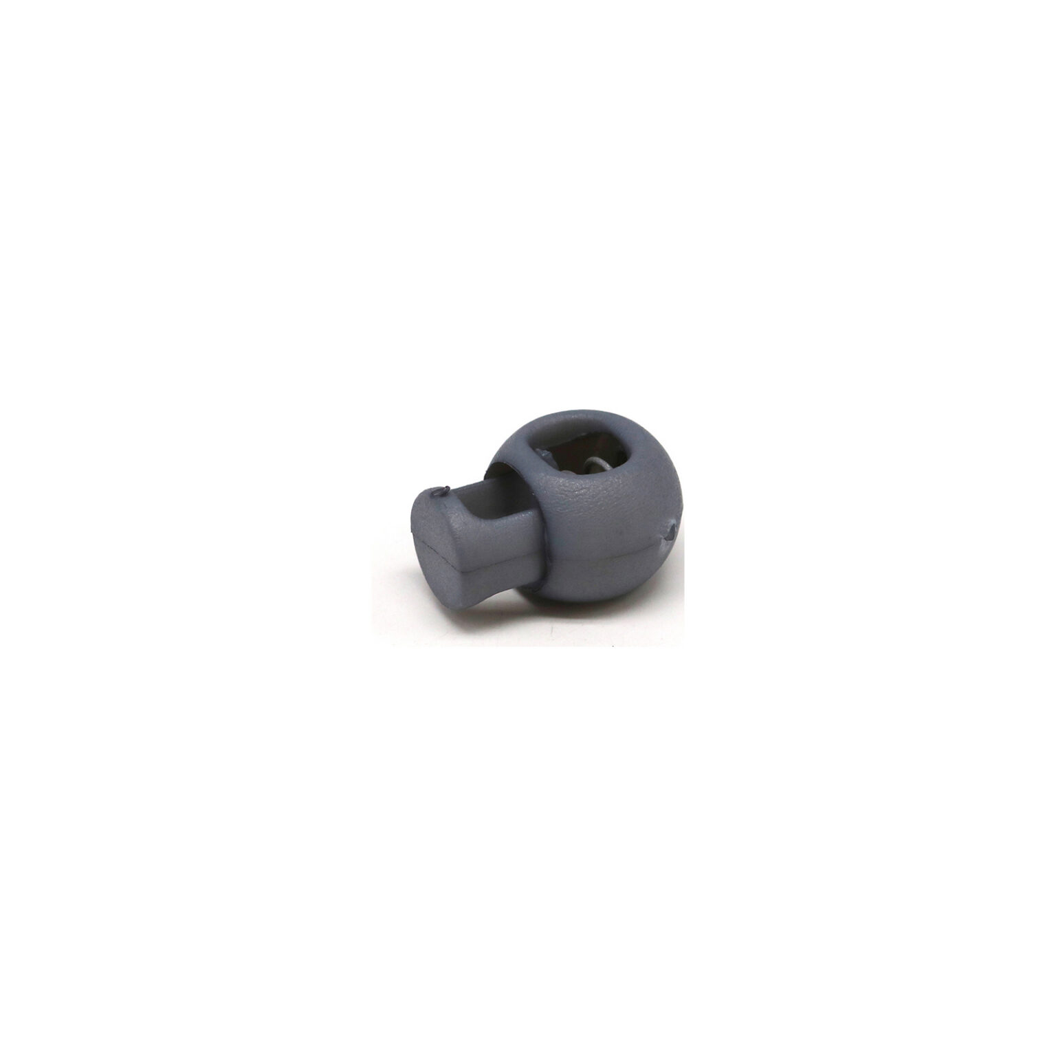 This is a toggle, made from plastic and Grey in colour.