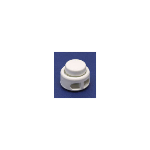This is a toggle, made from plastic and White in colour.