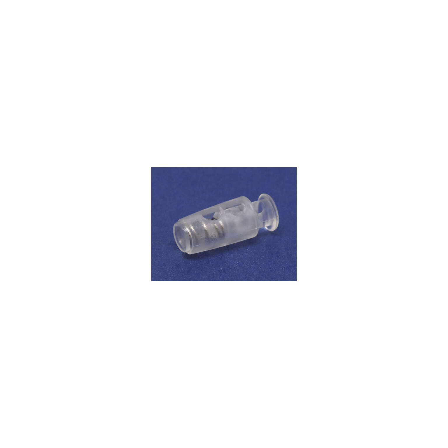 This is a toggle, made from plastic and Clear in colour.