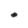 This is a toggle, made from plastic clear and Black in colour.