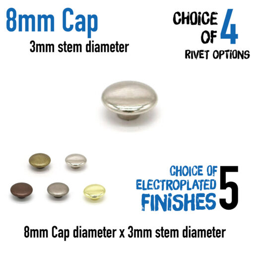 8x3mm Cap & Rivet Set