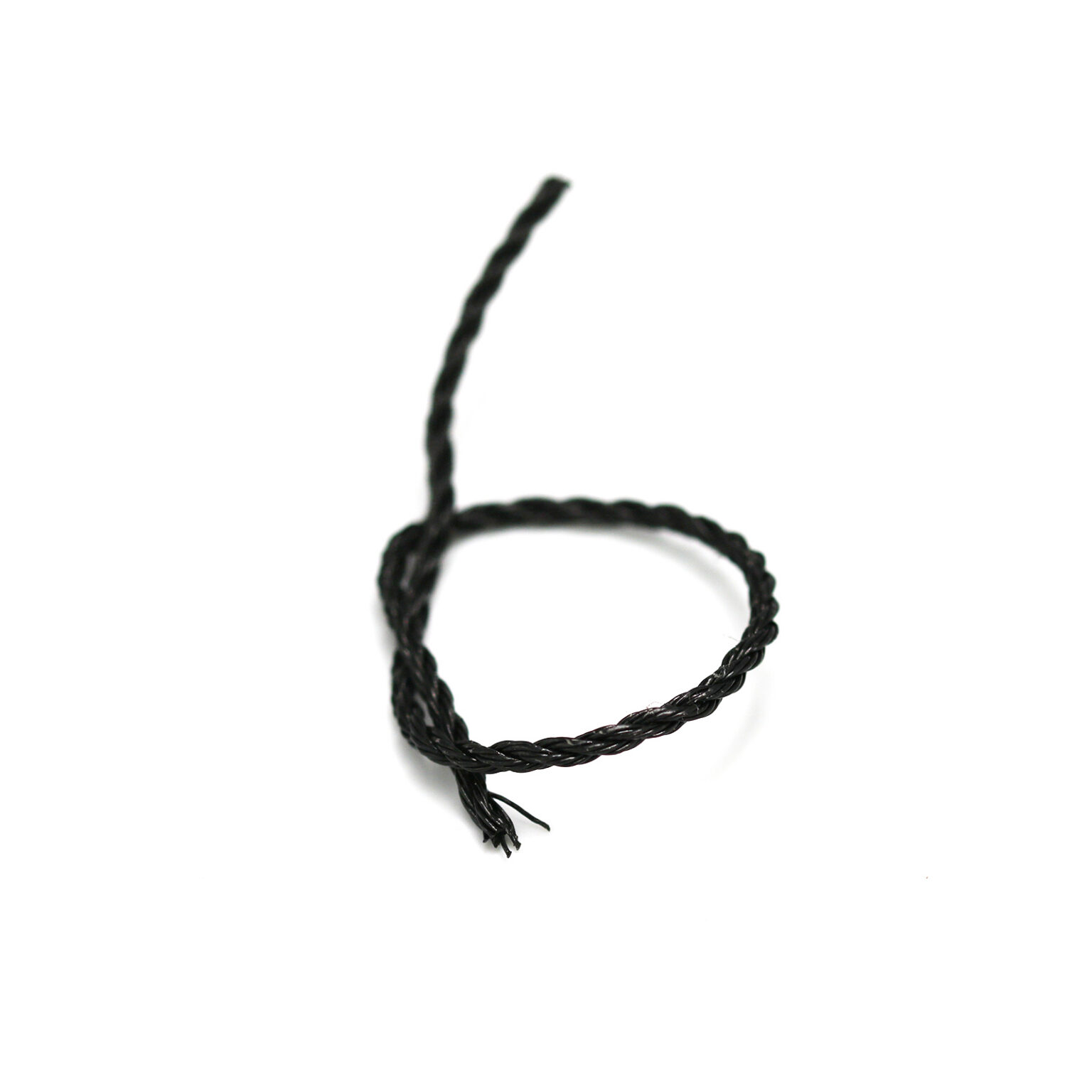 This is a 2mm drawcord, made from plastic and Black in colour.