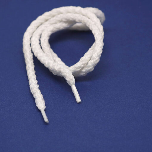 This is a 4mm drawcord, made from plastic and White in colour.