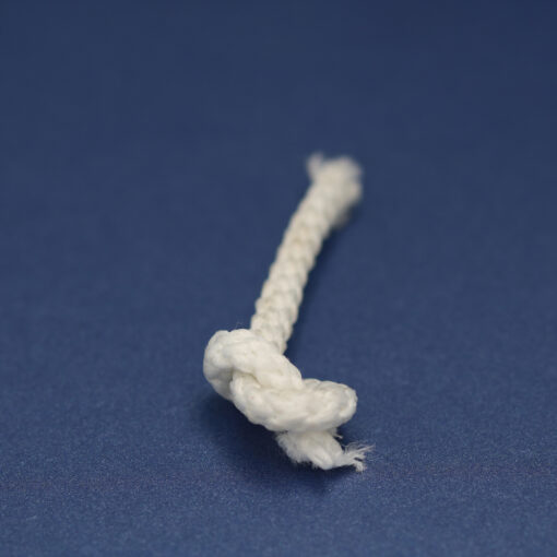 This is a 4mm drawcord, made from cast zinc and White in colour.