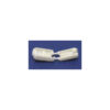 This is a drawcord, made from plastic and White in colour.