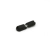 This is a drawcord, made from plastic and Black in colour.