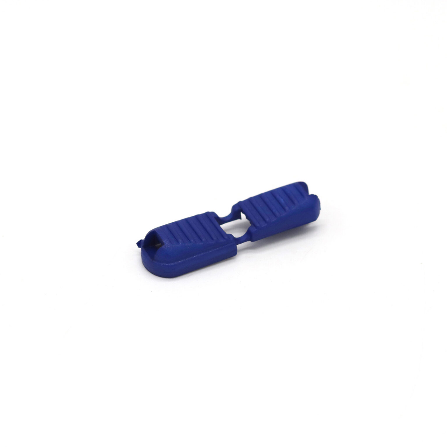 This is a drawcord, made from plastic and Blue in colour.